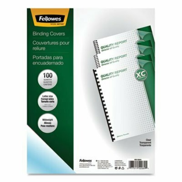 Fellowes Mfg Fellowes, Crystals Presentation Covers With Square Corners, 11 X 8 1/2, Clear, 100PK 52089
